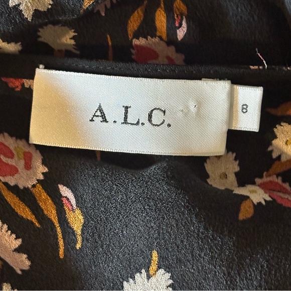 A.L.C Carlo Floral Silk Wrap Dress Size 8 - Picture 6 of 7